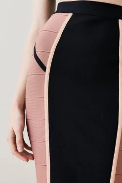 Karen Millen Bandage Knit Colour Blocked Pencil Skirt