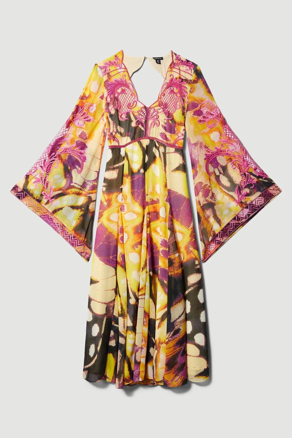 Karen Millen Floral Embroidered Woven Midi Dress - Image 5