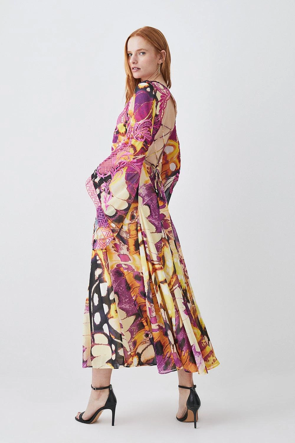 Karen Millen Floral Embroidered Woven Midi Dress - Image 6