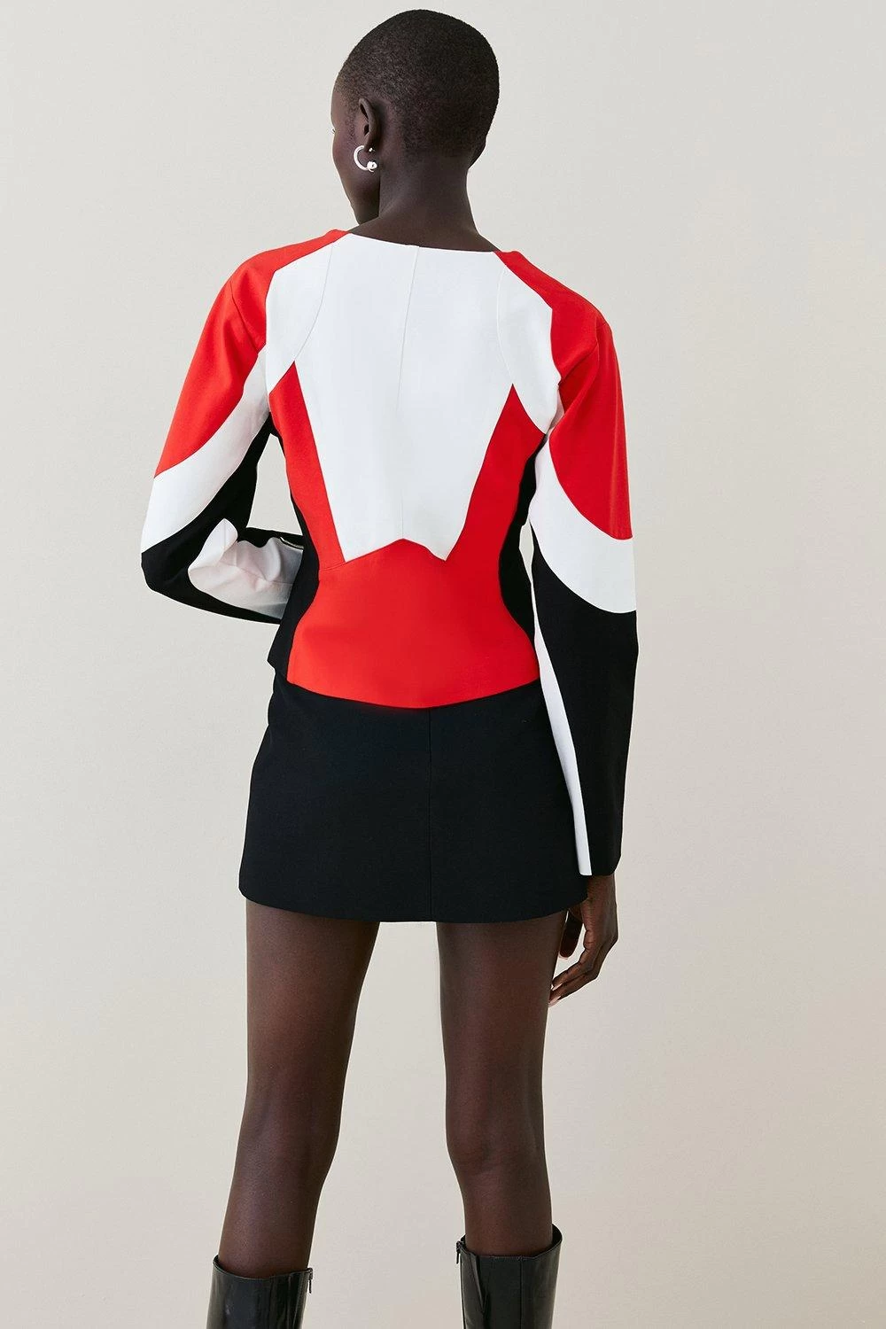 Karen Millen Moto Colourblock Ponte Biker Jacket - Image 5