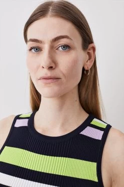 Karen Millen Stripe Rib Knitted Vest