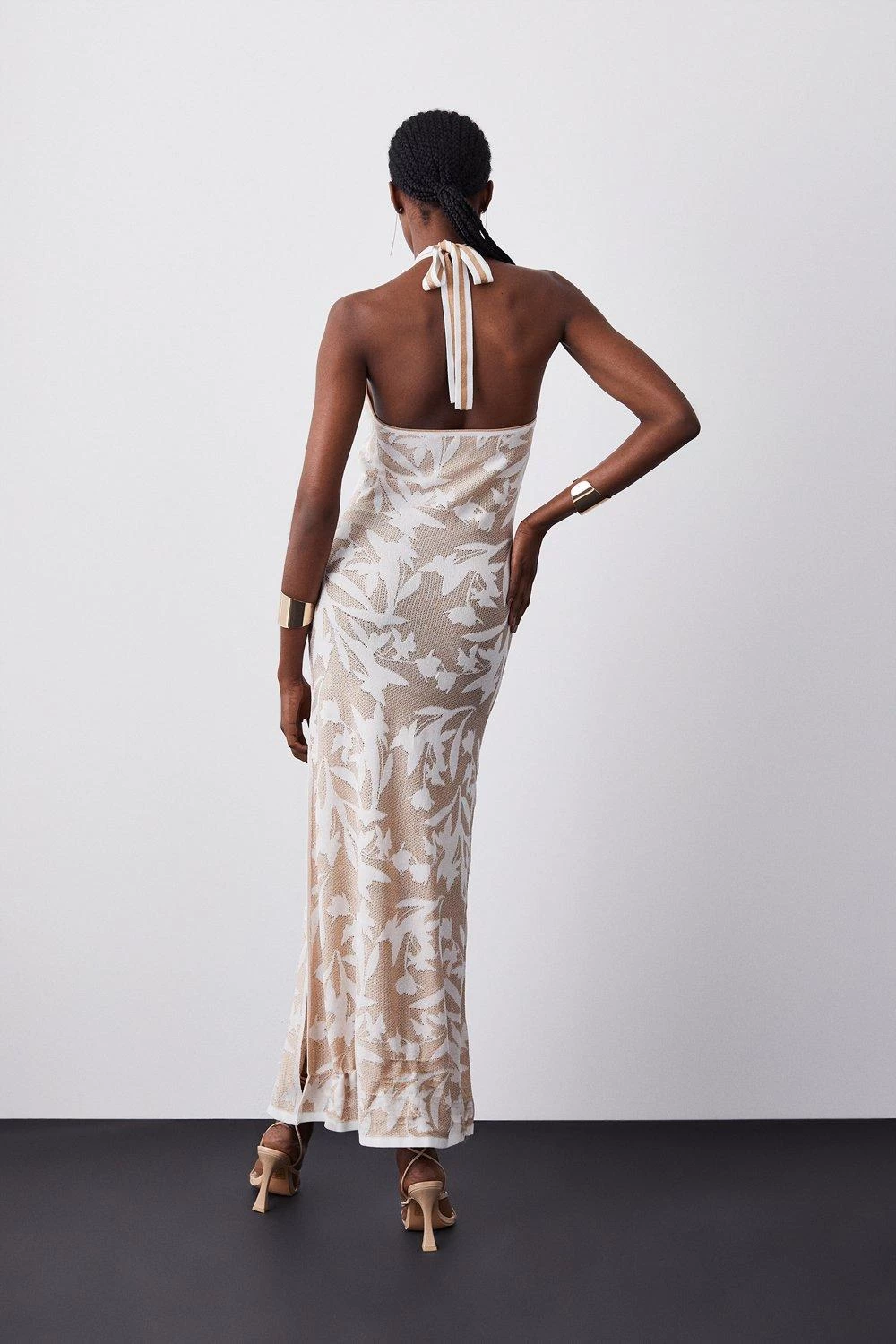 Karen Millen Pointelle Jacquard Knitted Maxi Dress - Image 5