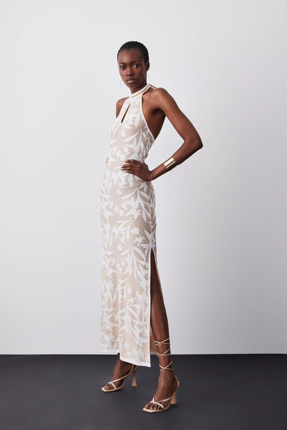 Karen Millen Pointelle Jacquard Knitted Maxi Dress