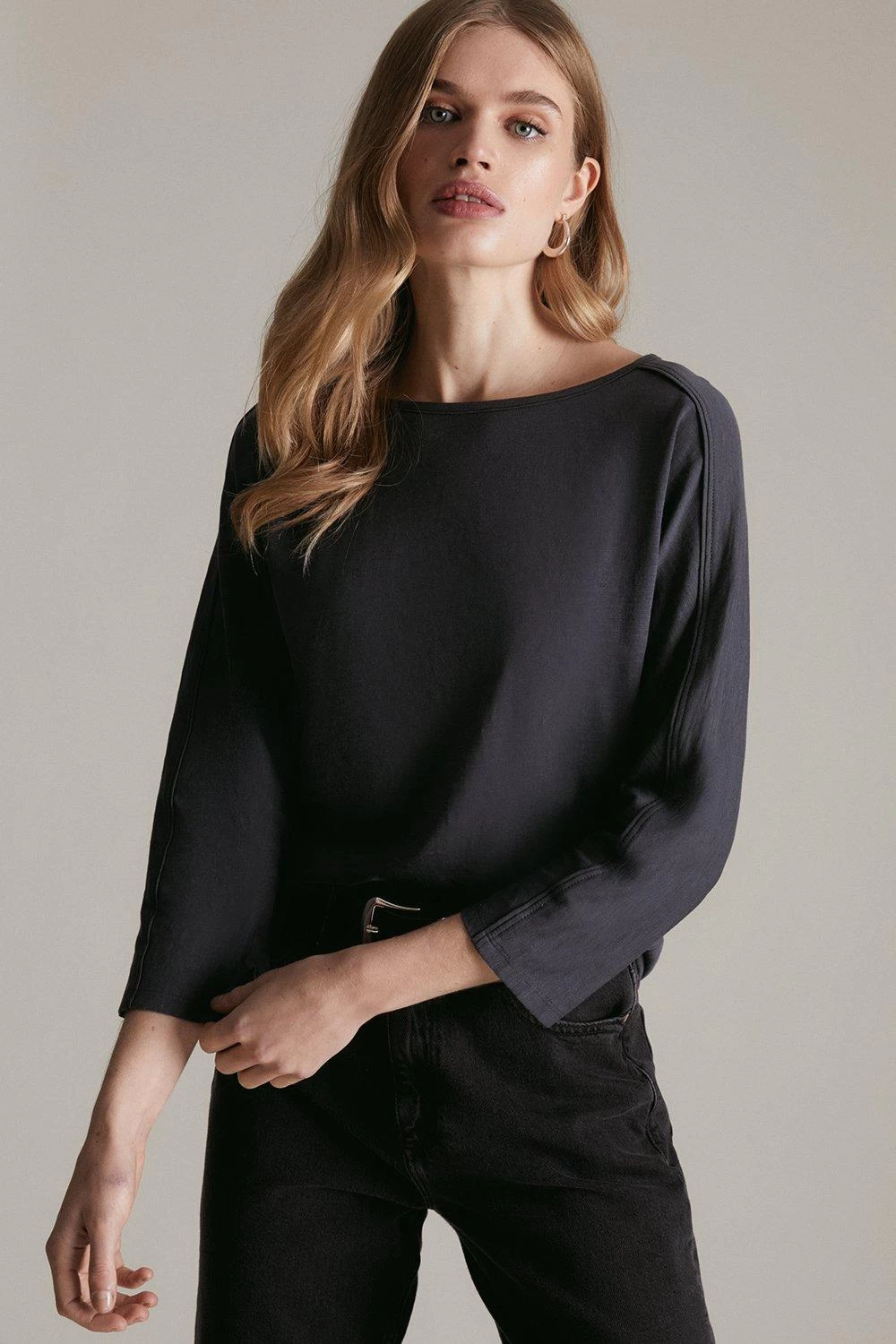 Karen Millen Drop Sleeve Pocket Jersey Tee - Image 3