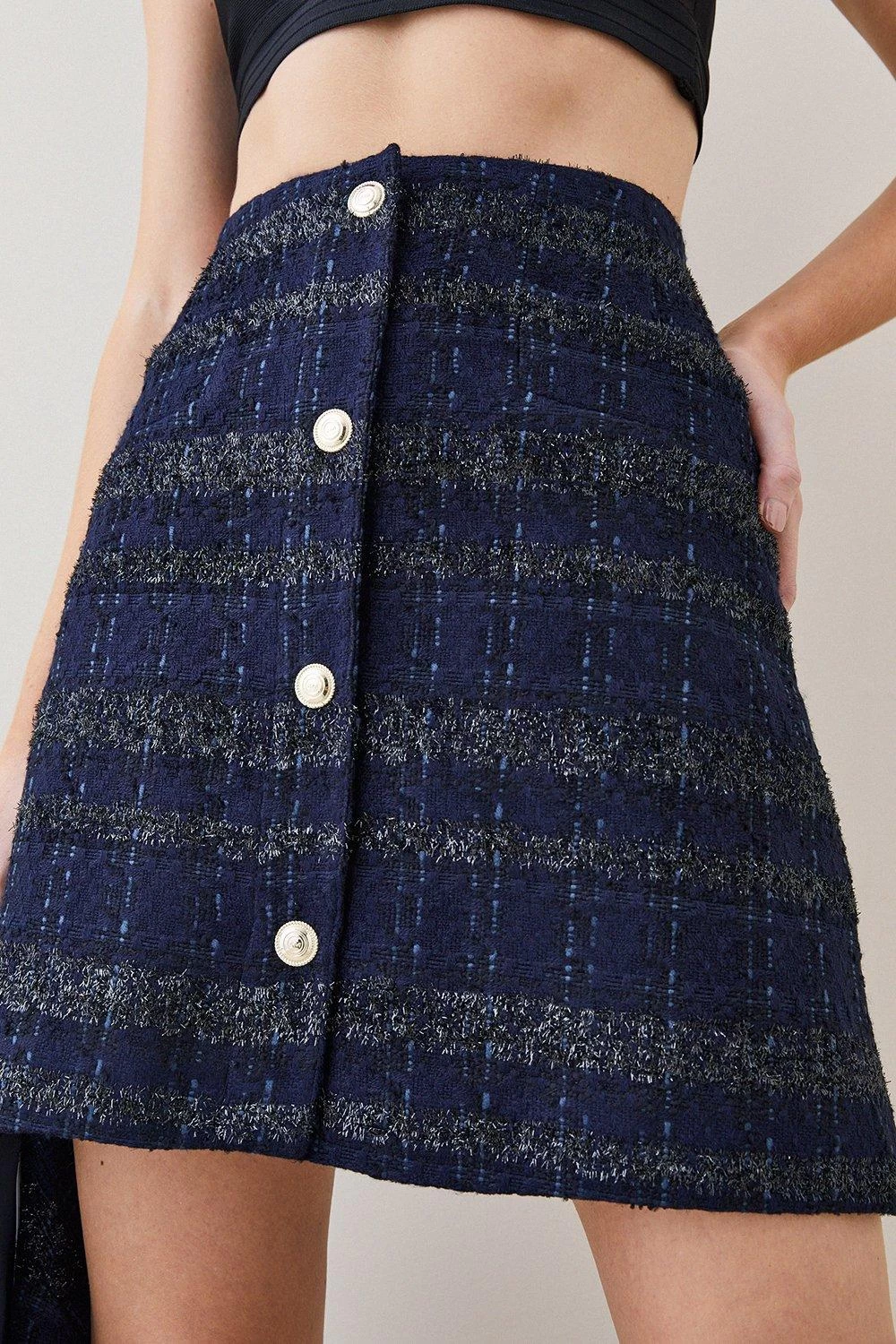Karen Millen Tweed A Line Mini Skirt - Image 2