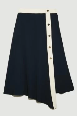 Karen Millen Twill Asymetric Midi Skirt