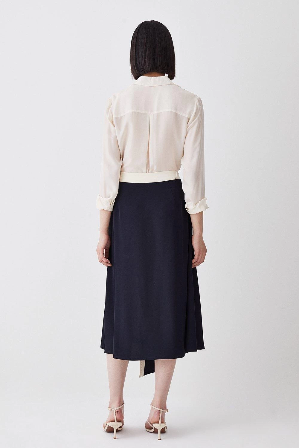 Karen Millen Twill Asymetric Midi Skirt - Image 4