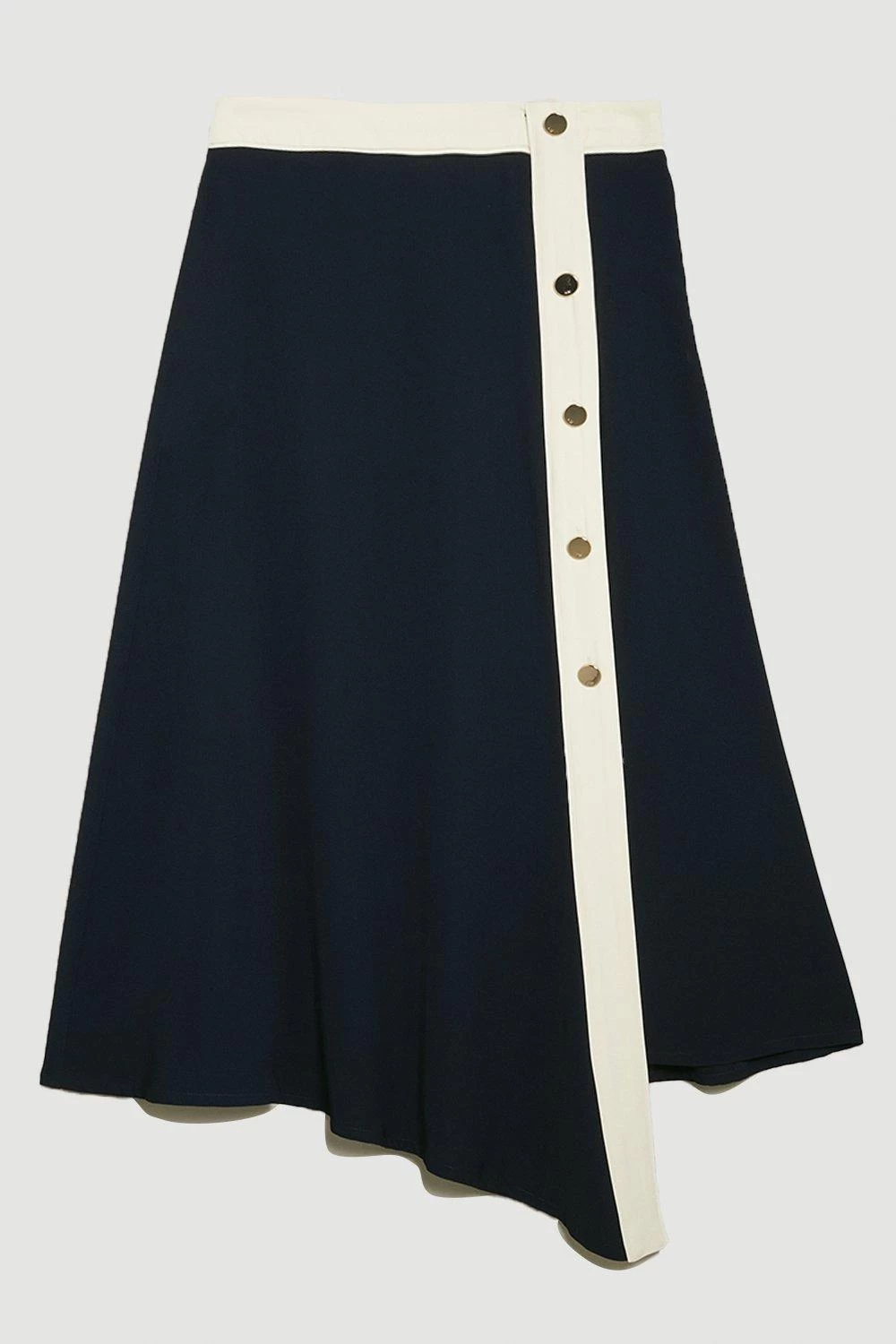 Karen Millen Twill Asymetric Midi Skirt