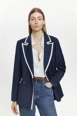 Karen Millen Wool Blend Double Layered Detail Blazer