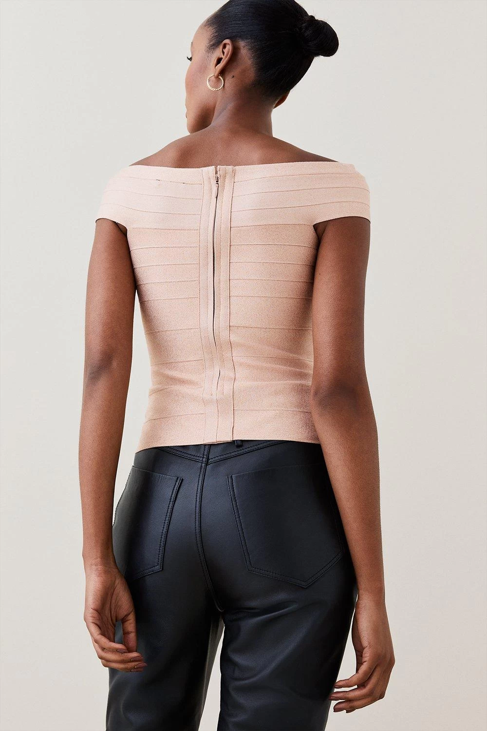 Karen Millen Sparkle Knitted Bandage Bardot Top