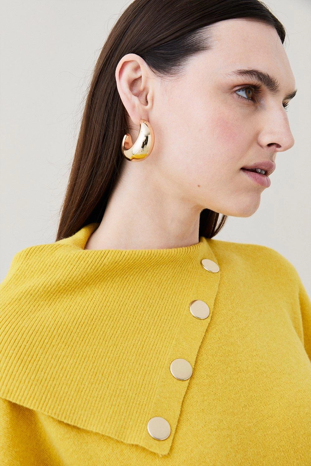 Karen Millen Wool Blend Envelope Neck Slouchy Knit Jumper - Image 2