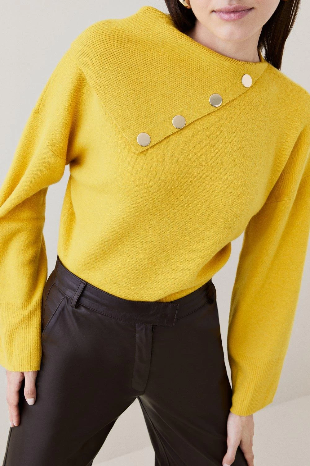 Karen Millen Wool Blend Envelope Neck Slouchy Knit Jumper - Image 5