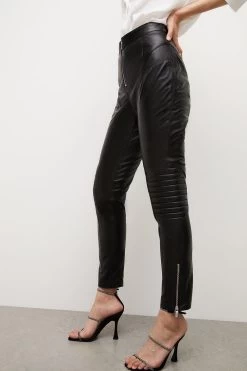 Karen Millen Leather Moto Biker Trouser