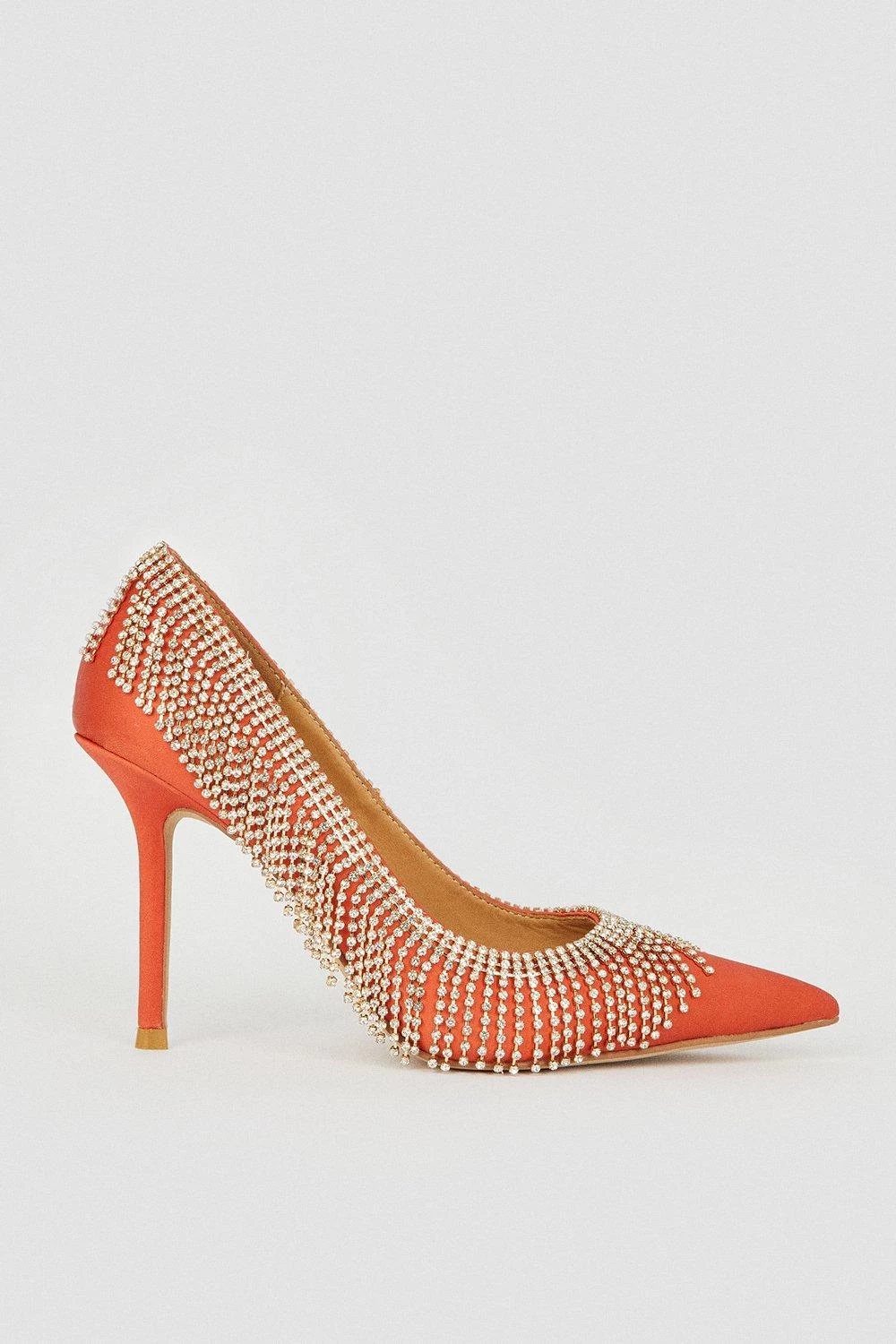 Karen Millen Satin Diamante Tassel Heel - Image 2