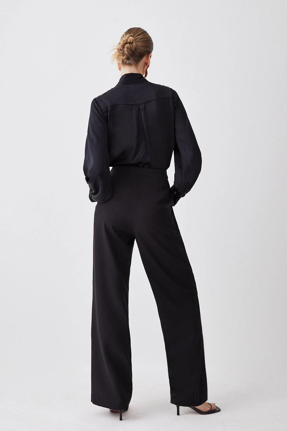 Karen Millen Stretch Cady High Rise Wide Leg Trouser - Image 5