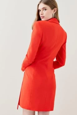 Karen Millen Satin Tux Tie Side Mini Dress