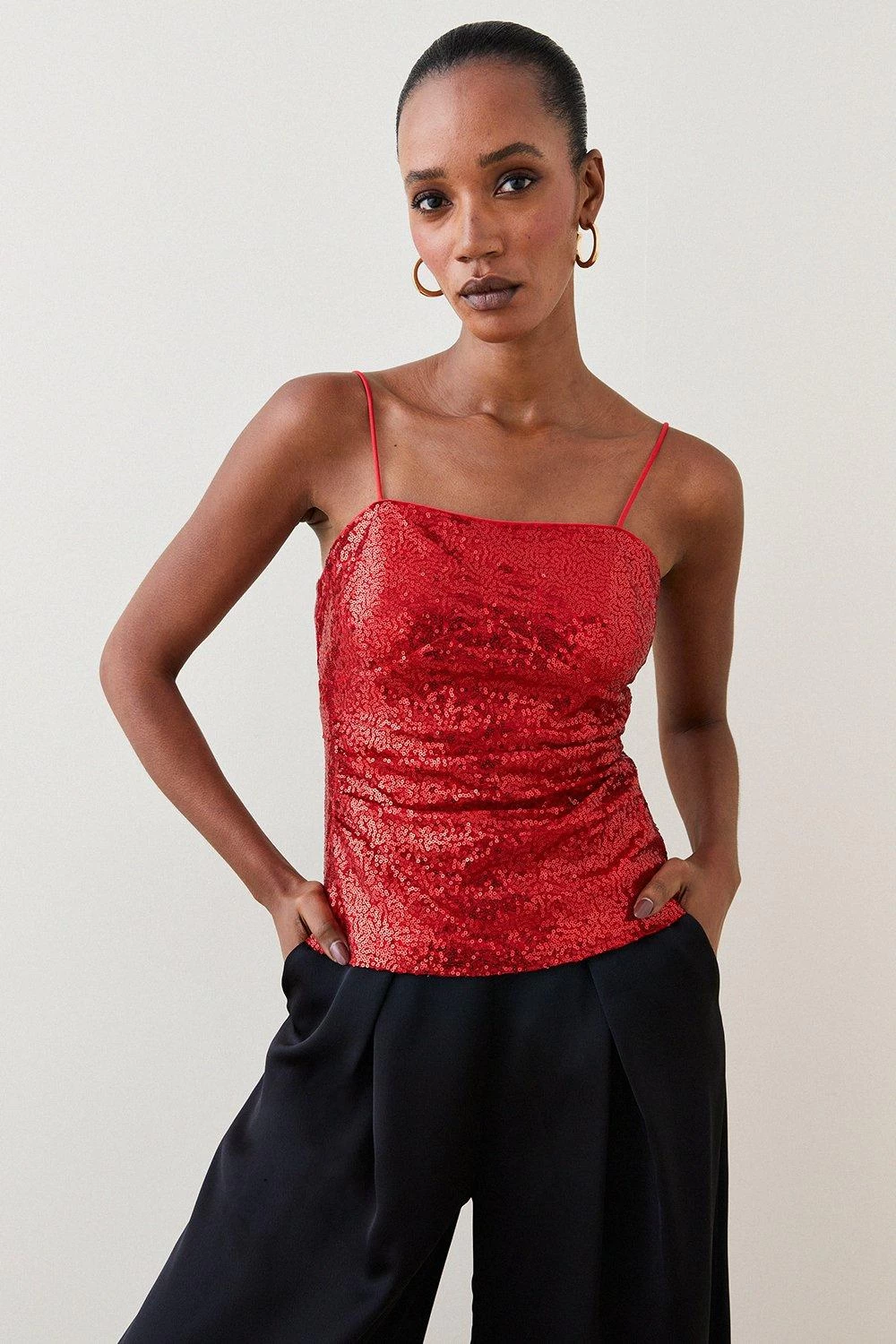 Karen Millen Sequin Strappy Cami Top - Image 5