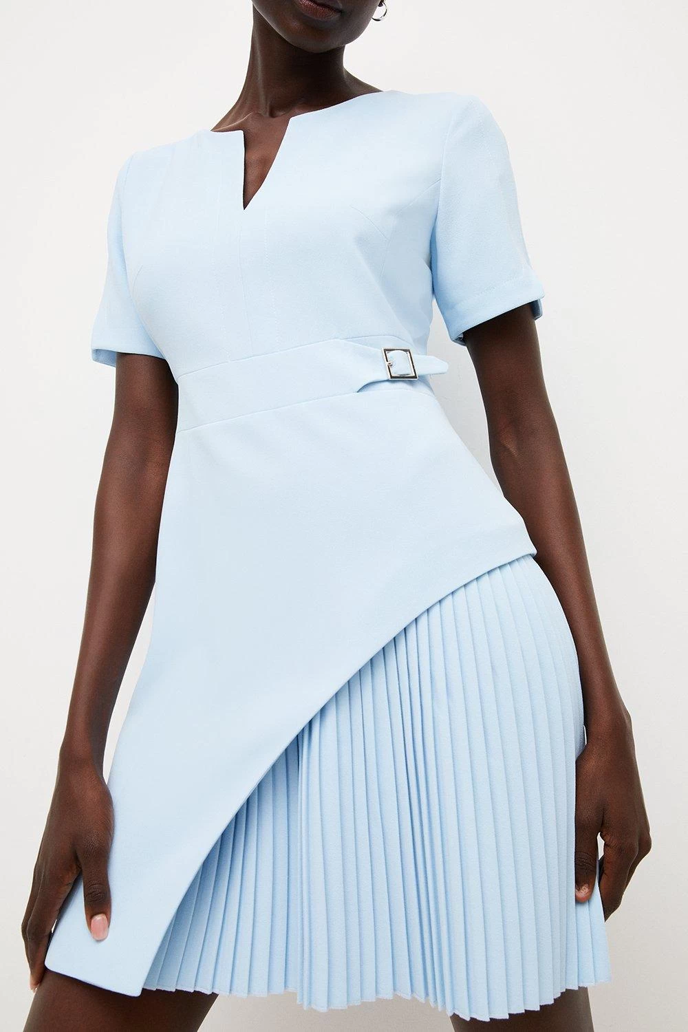 Karen Millen Tailored Military Pleat Short Sleeve Mini Dress - Image 3