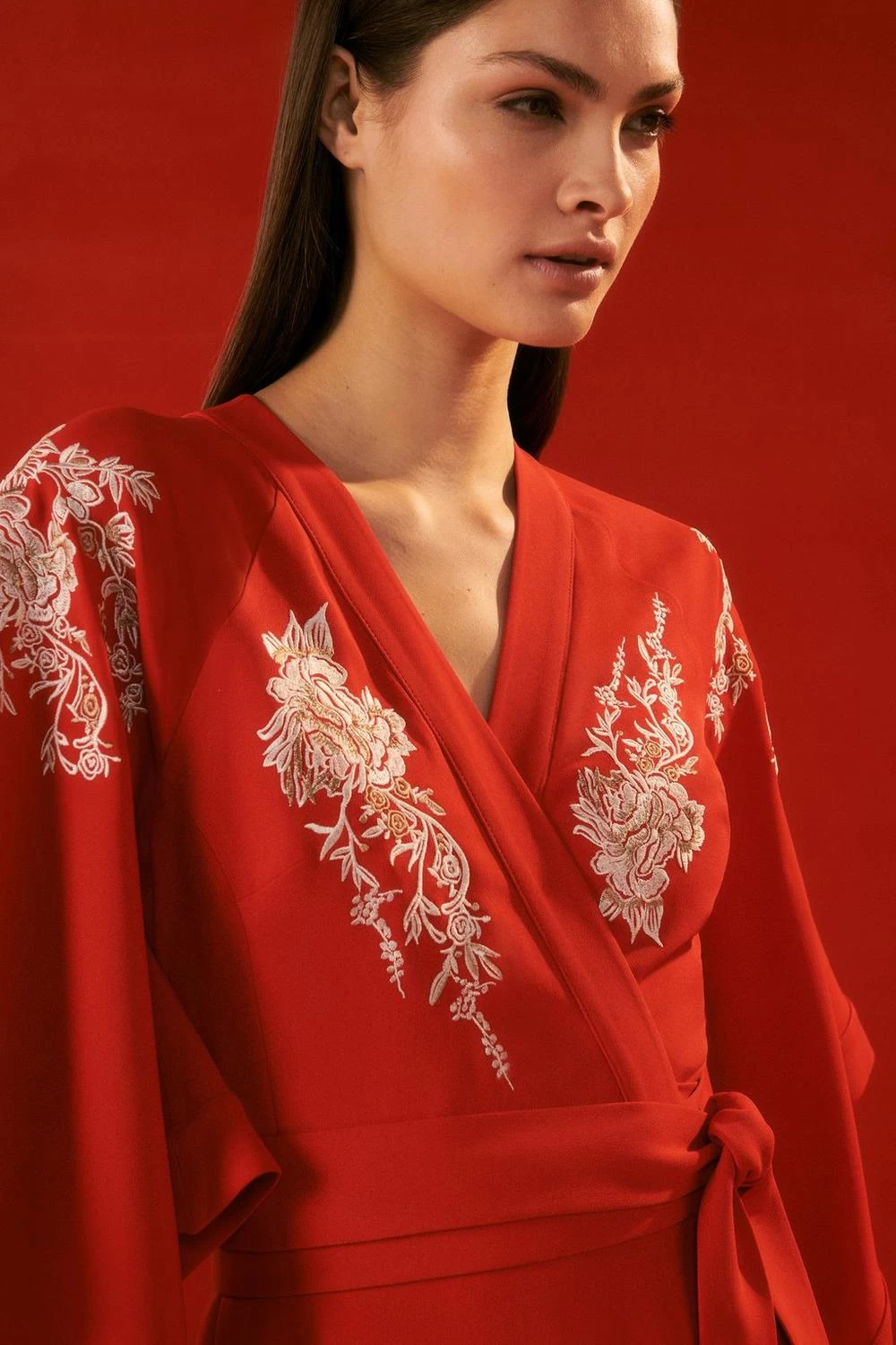 Karen Millen The Founder Kimono Style Embroidered Midi Dress - Image 3