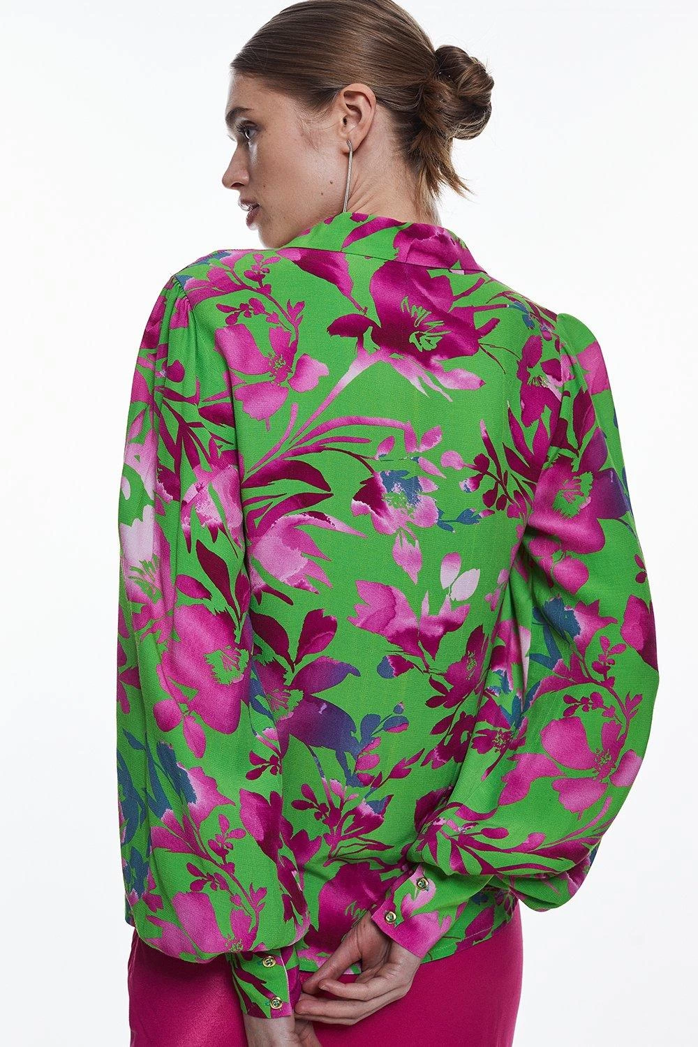 Karen Millen Silhouette Floral Woven Shirt - Image 2