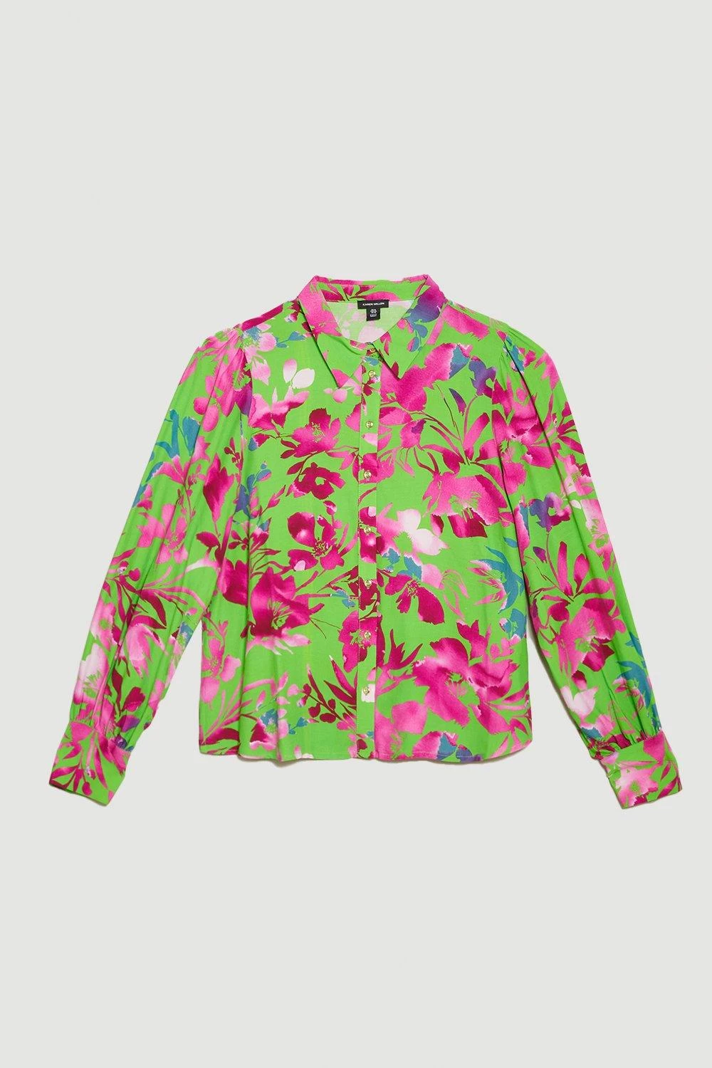 Karen Millen Silhouette Floral Woven Shirt - Image 4