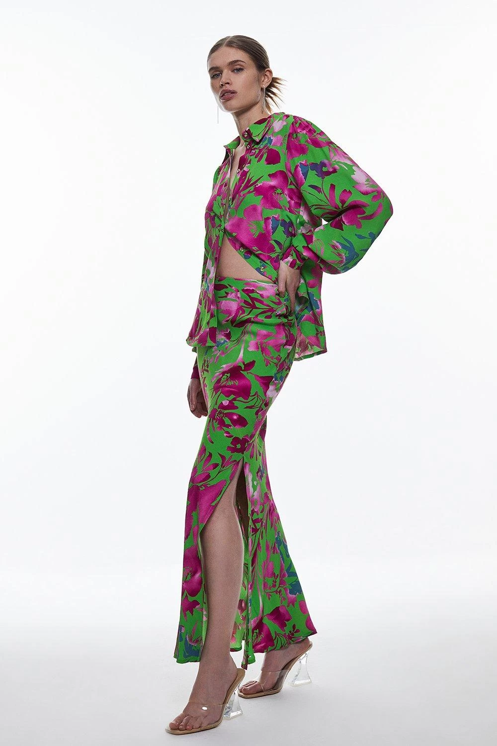 Karen Millen Silhouette Floral Woven Shirt - Image 6