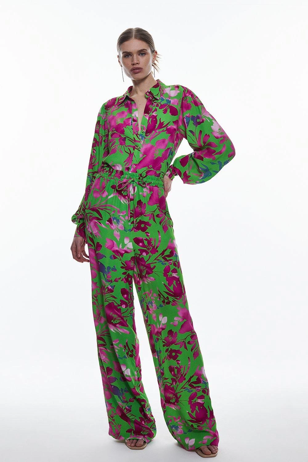 Karen Millen Silhouette Floral Woven Shirt - Image 7