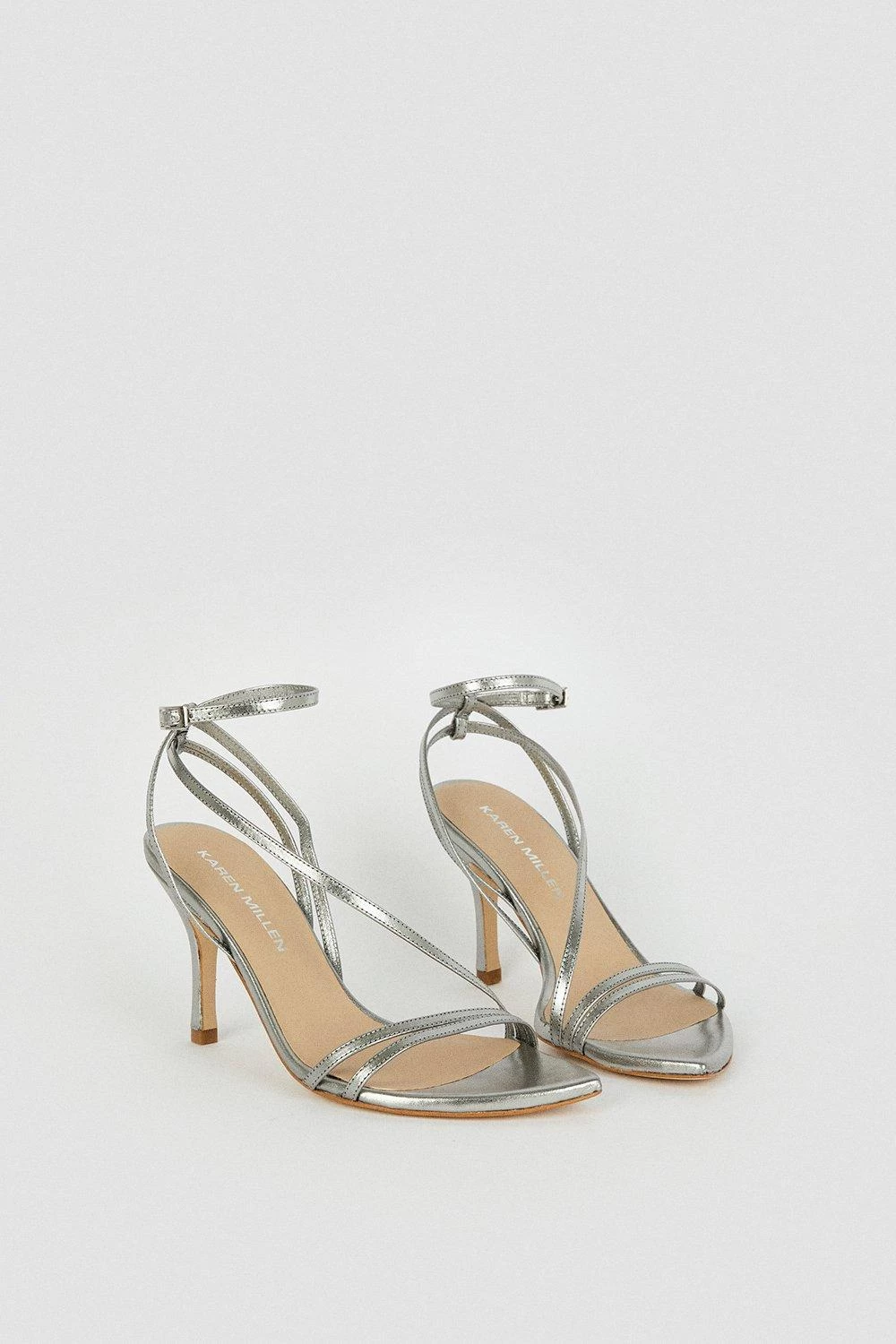 Karen Millen Leather Strappy Pointed Classic Heel - Image 3