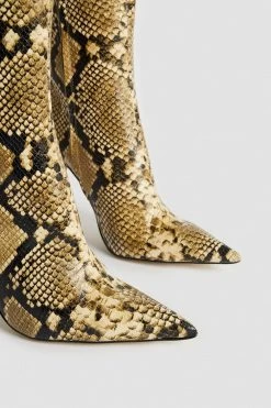 Karen Millen Leather Heeled Point Ankle Boot