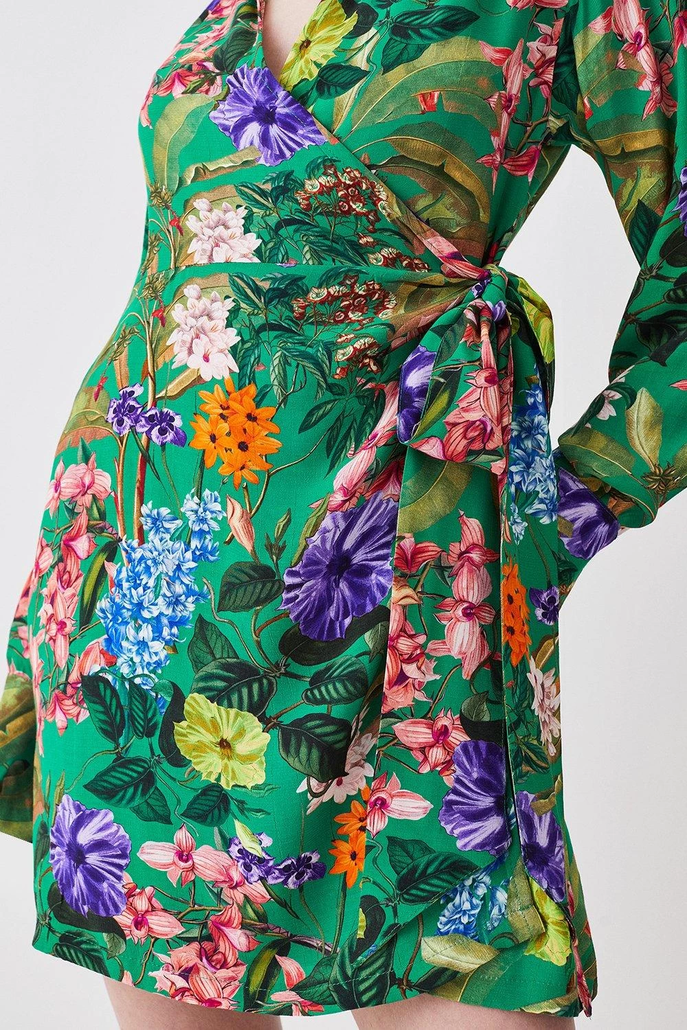 Karen Millen Spring Floral Wrap Detail Mini Dress - Image 2