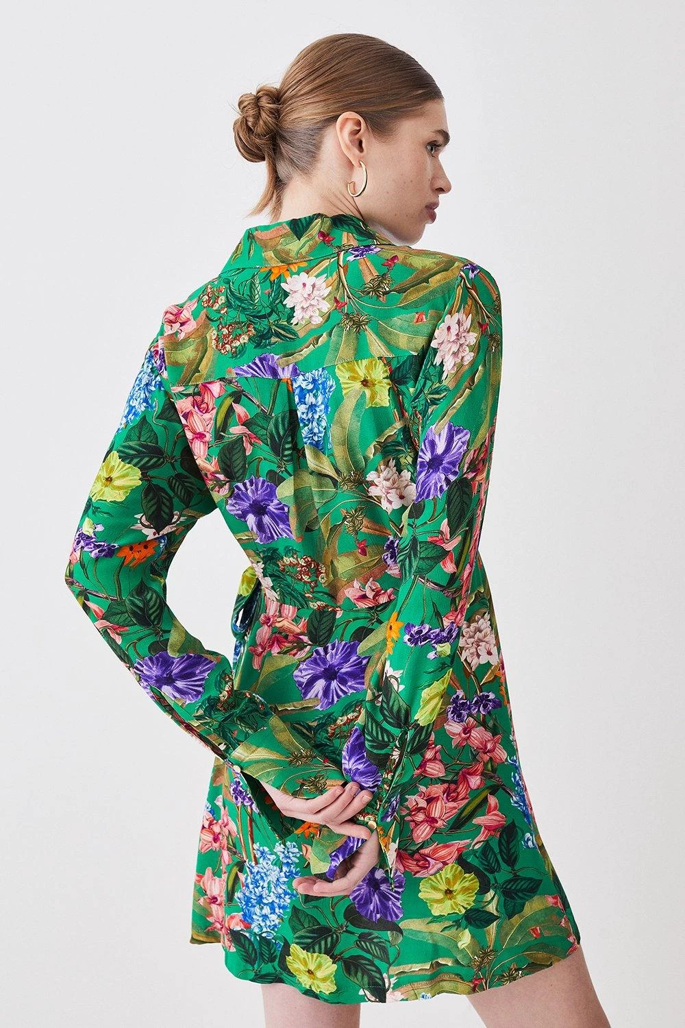 Karen Millen Spring Floral Wrap Detail Mini Dress - Image 4