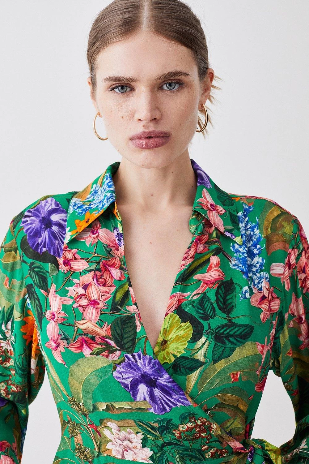 Karen Millen Spring Floral Wrap Detail Mini Dress - Image 6