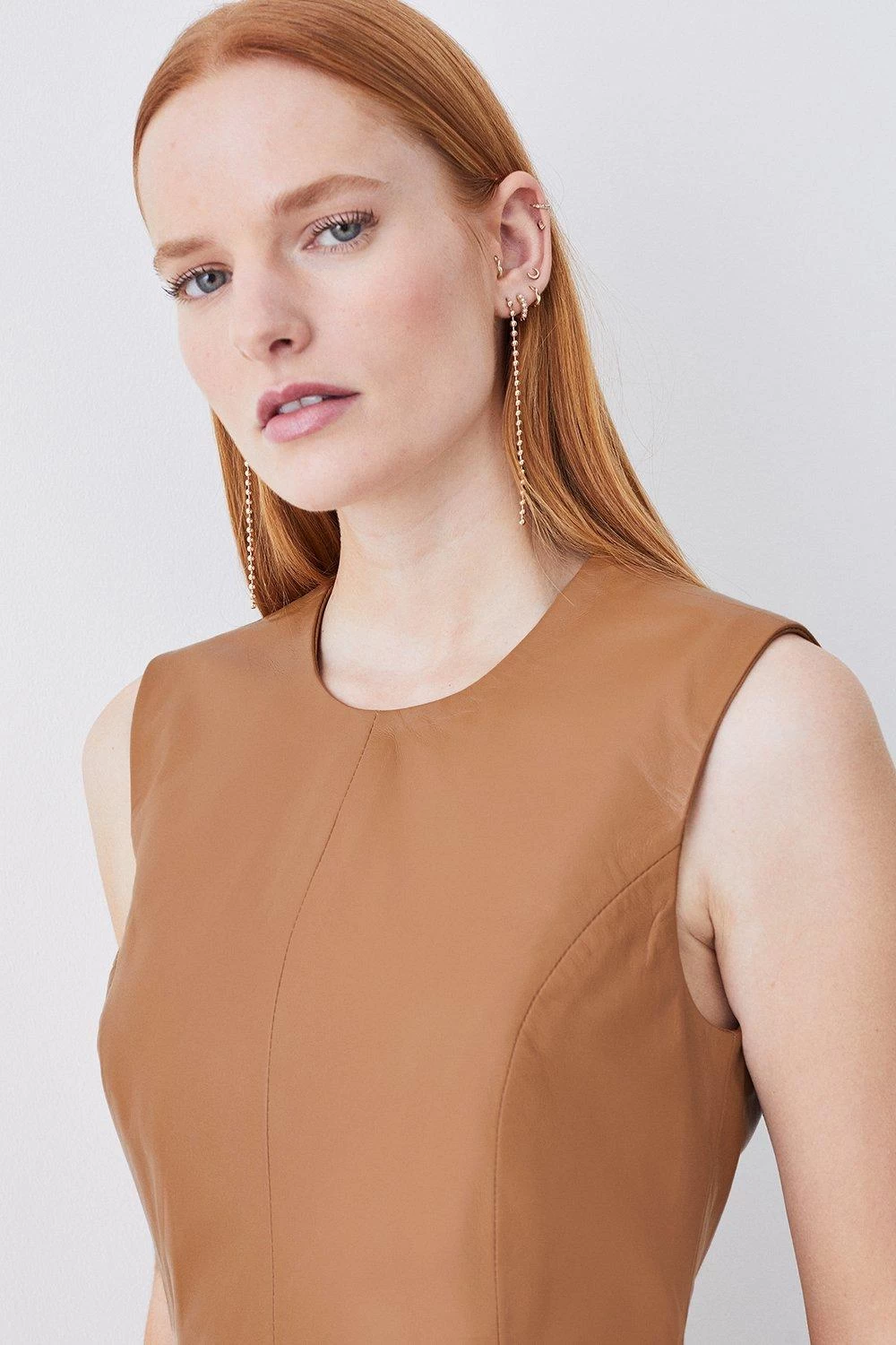 Karen Millen Lydia Millen Leather Sleeveless Mini Dress - Image 2