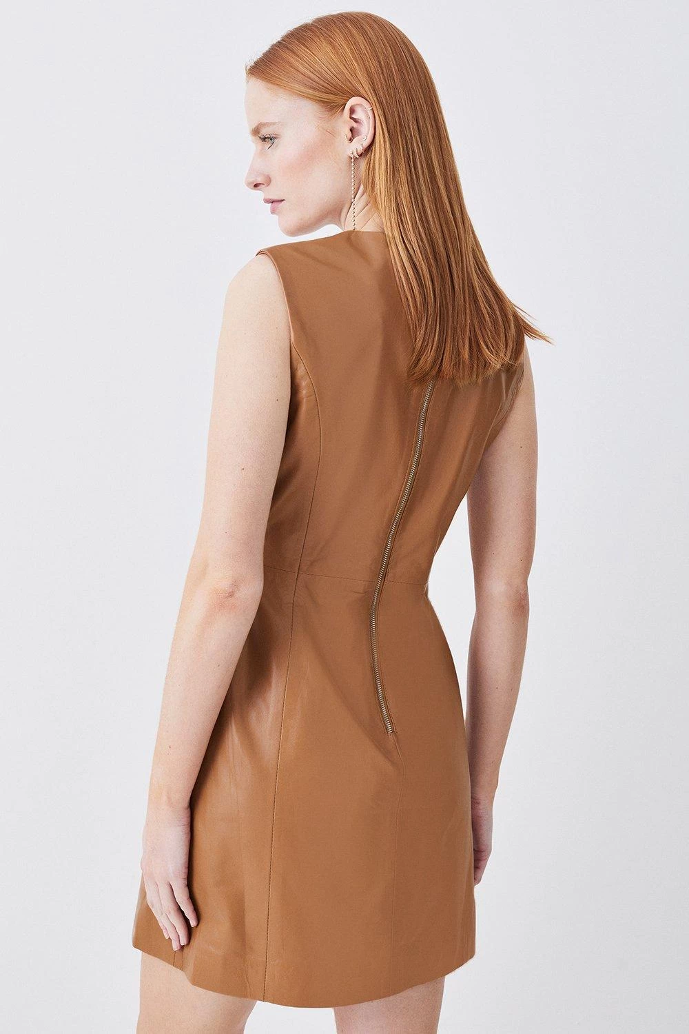 Karen Millen Lydia Millen Leather Sleeveless Mini Dress - Image 4