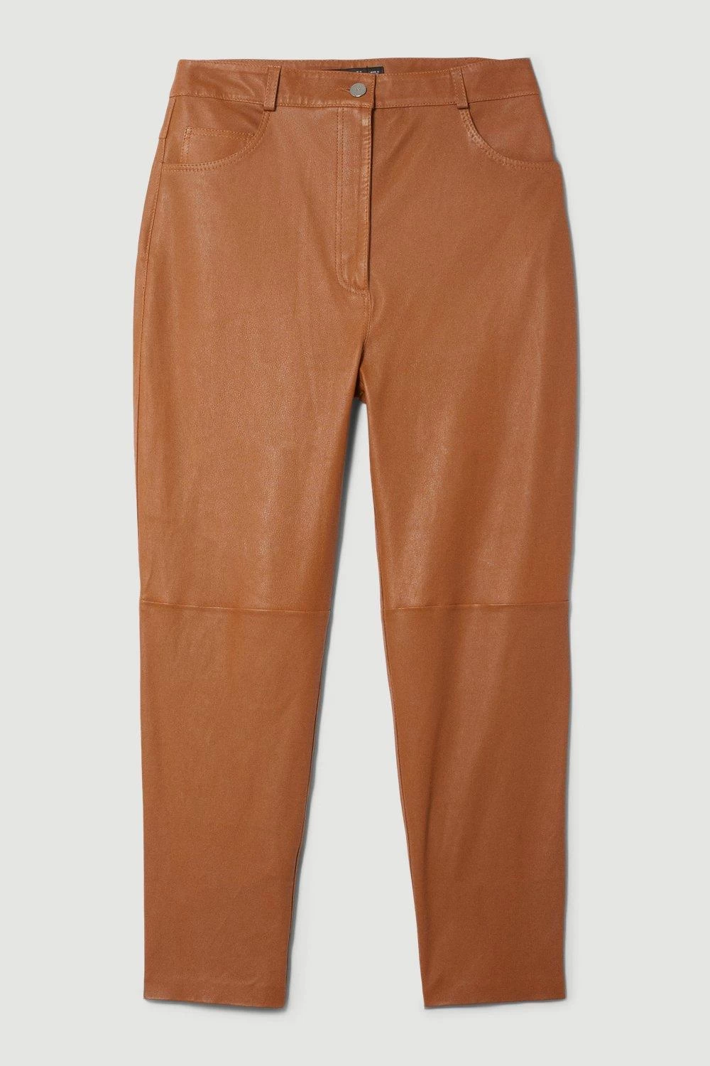 Karen Millen Lydia Millen Stretch Leather Slim Leg Trousers - Image 6