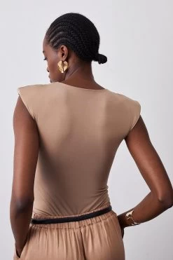 Karen Millen Slash Neck Jersey Bodysuit