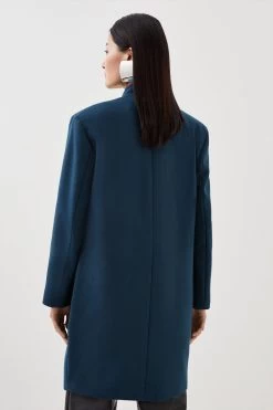 Karen Millen Italian Virgin Wool Notch Pop On Coat