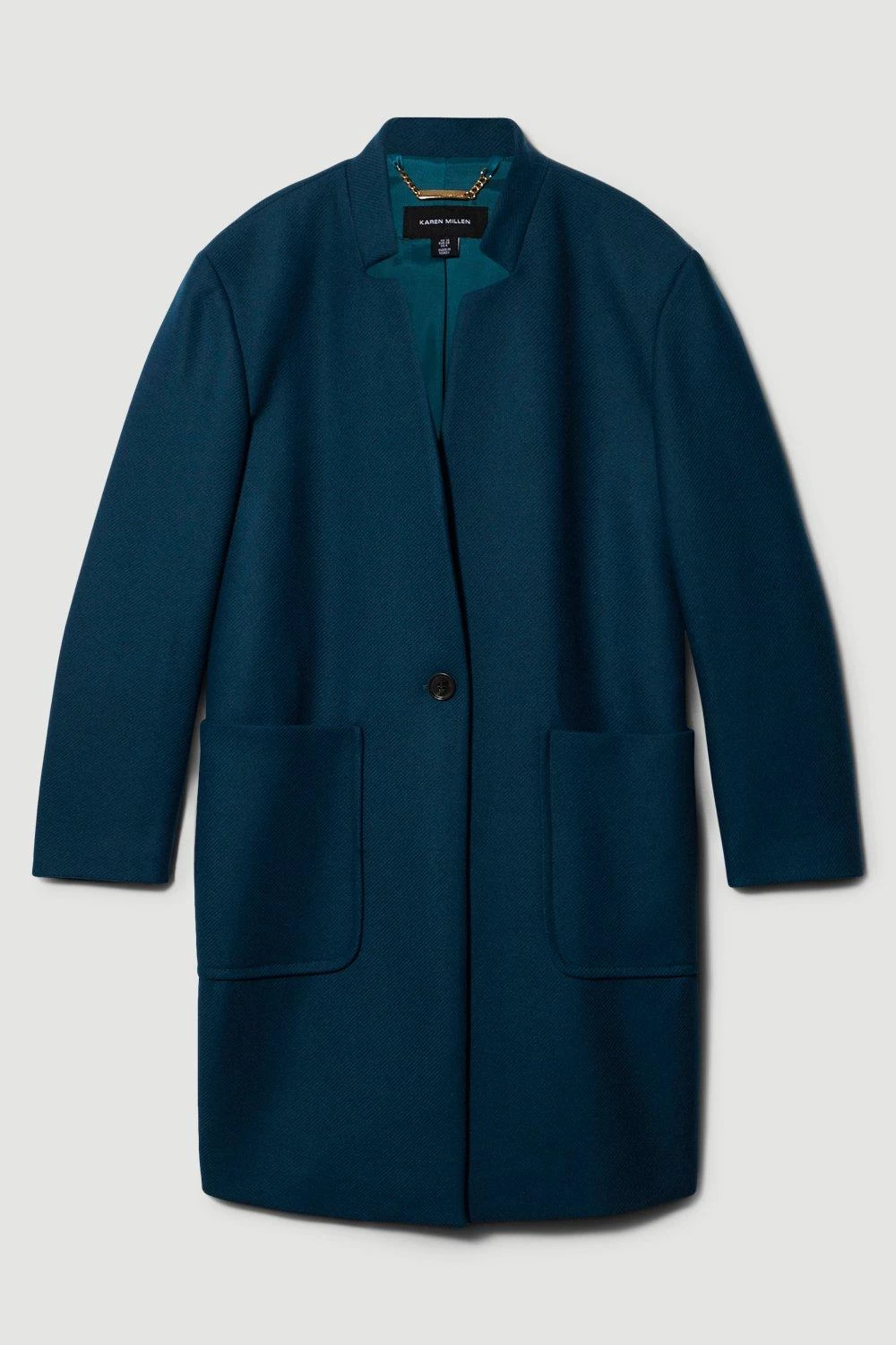 Karen Millen Italian Virgin Wool Notch Pop On Coat - Image 2