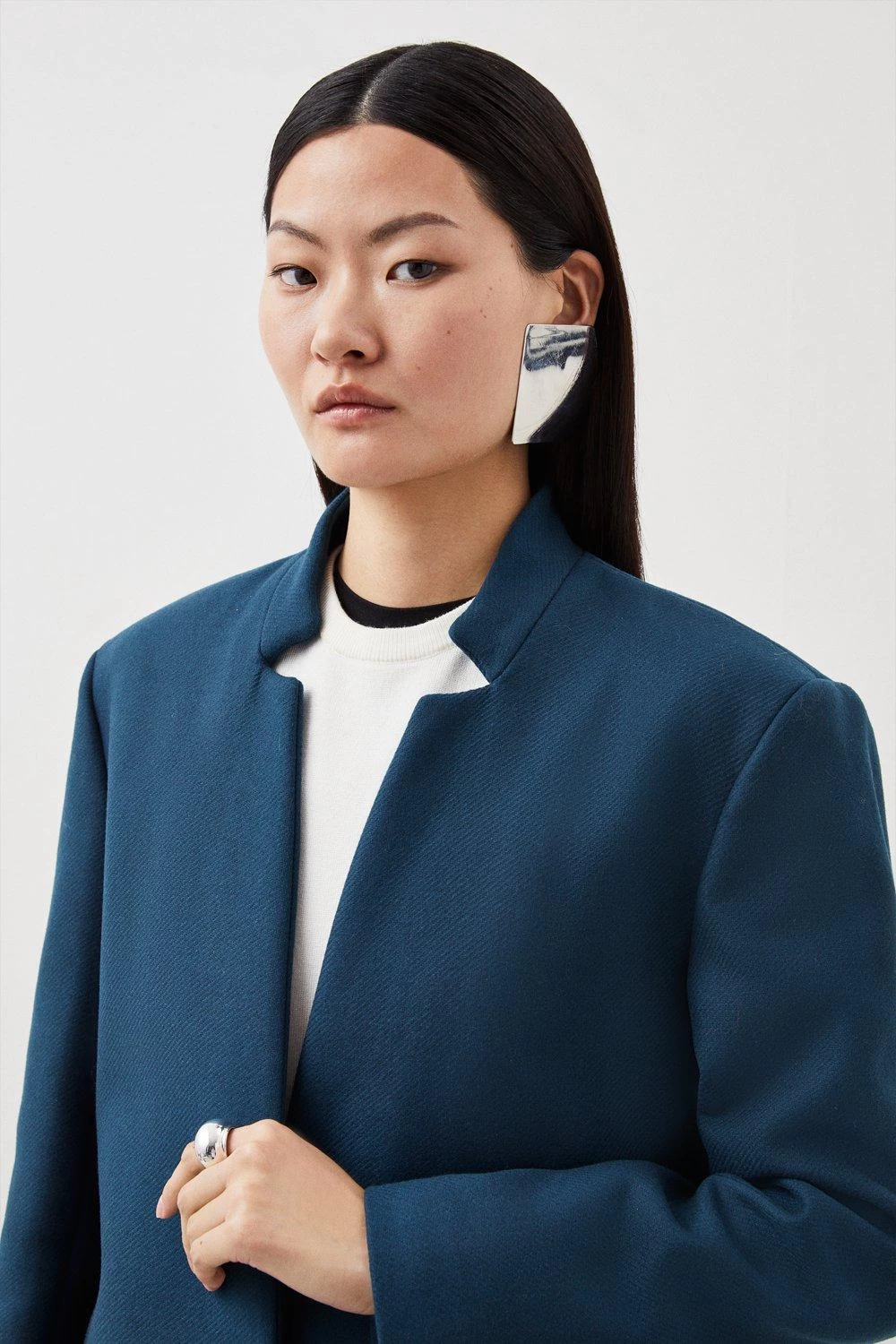 Karen Millen Italian Virgin Wool Notch Pop On Coat - Image 4