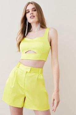 Karen Millen Italian Structured Satin Tailored Bralet