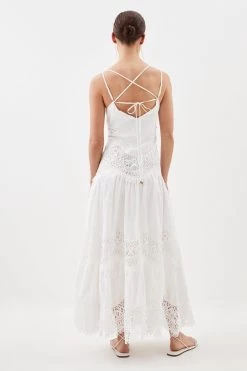 Karen Millen Petite Cotton Poplin Woven Maxi Dress