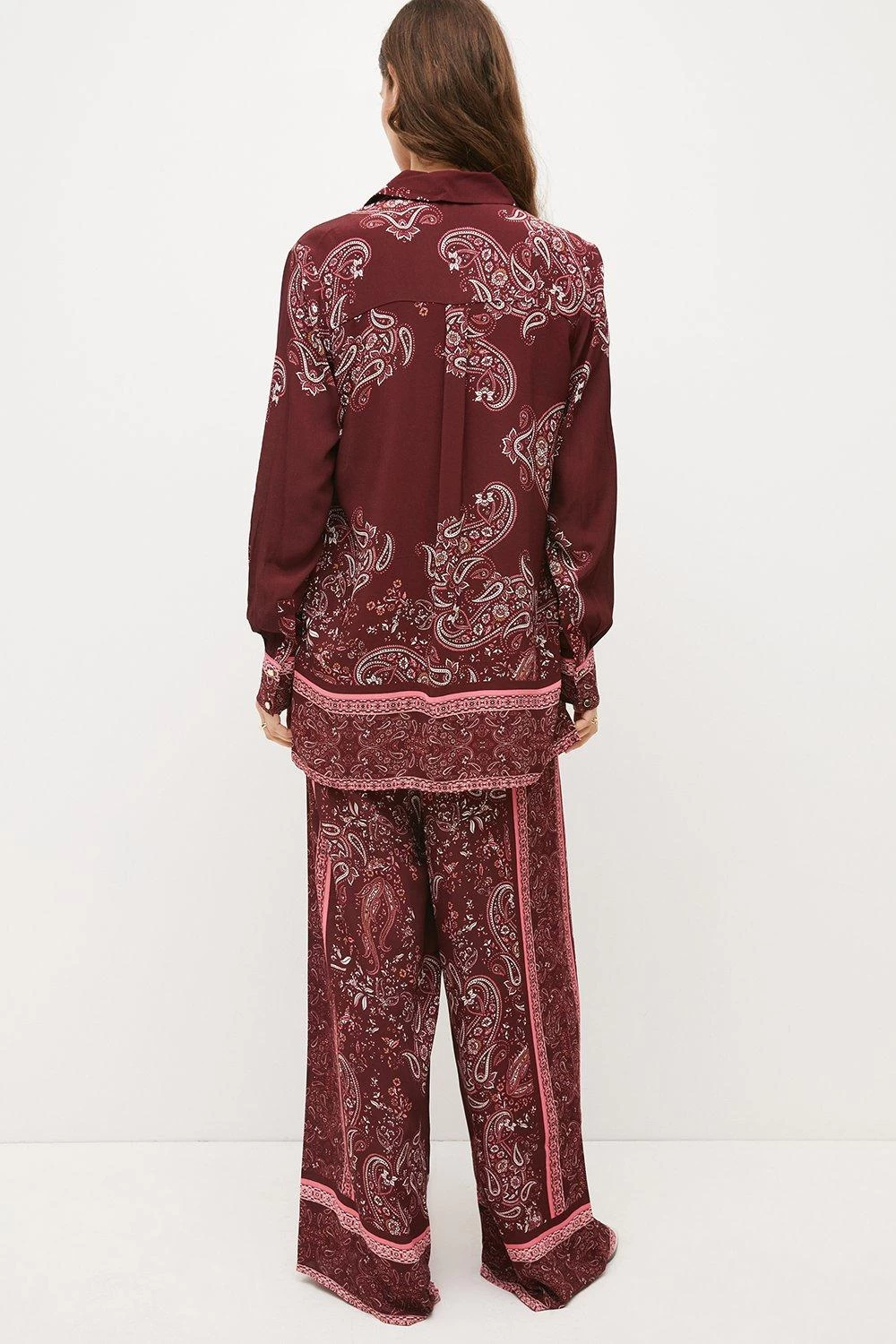 Karen Millen Paisley Placed Border Print Palazzo Trouser - Image 2