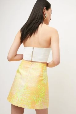 Karen Millen Animal Jacquard Buckle Waist Skirt