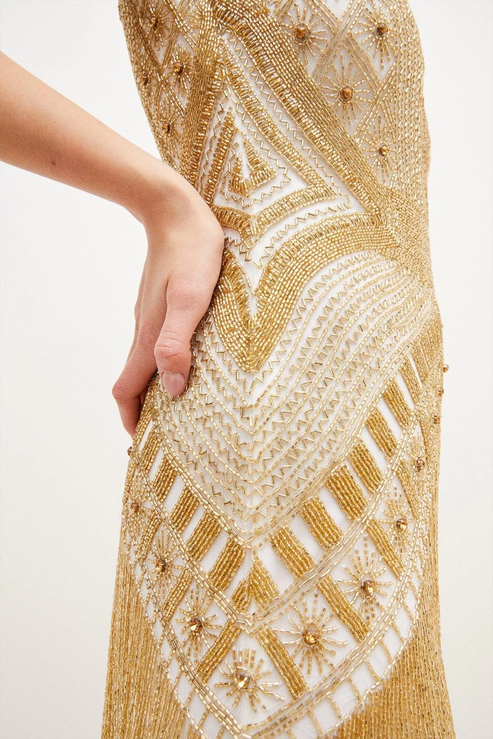 Karen Millen Beaded Fringed Tiered Maxi Dress - Image 4