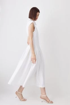 Karen Millen Cotton Wrap Detail Full Skirt Midaxi